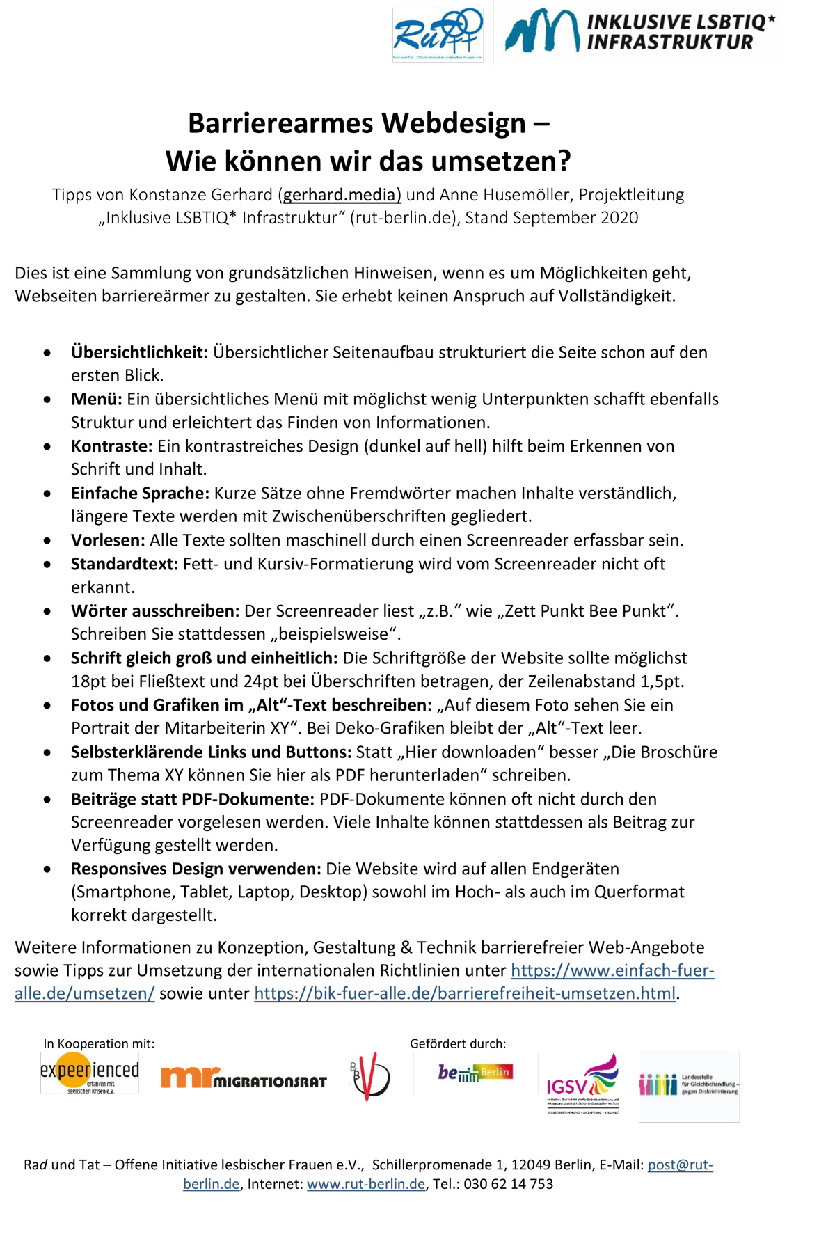 Bild vom PDF: Barrierearmes Webdesign – Wie können wir das umsetzen?